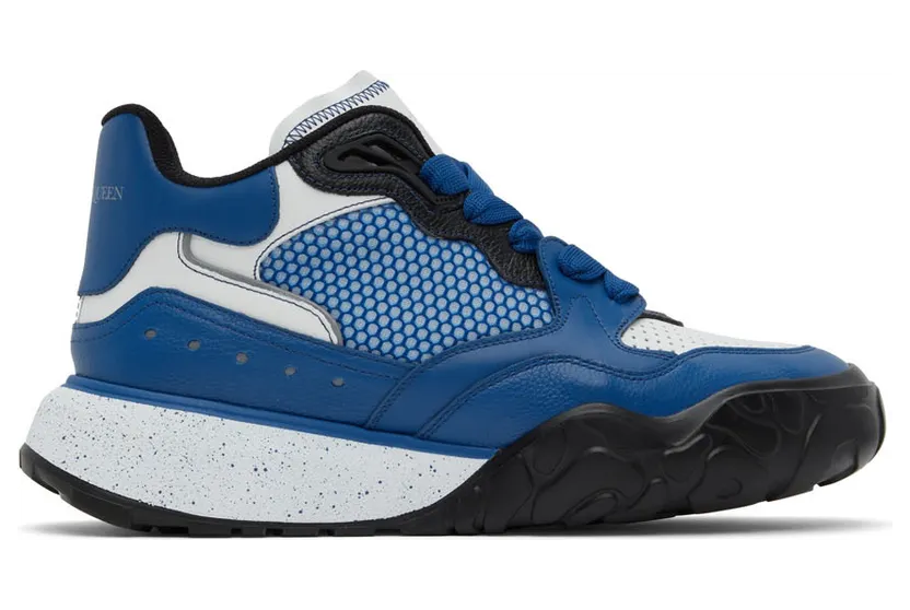 Alexander McQueen Blue & White Court Sneakers (705122WIBR2)