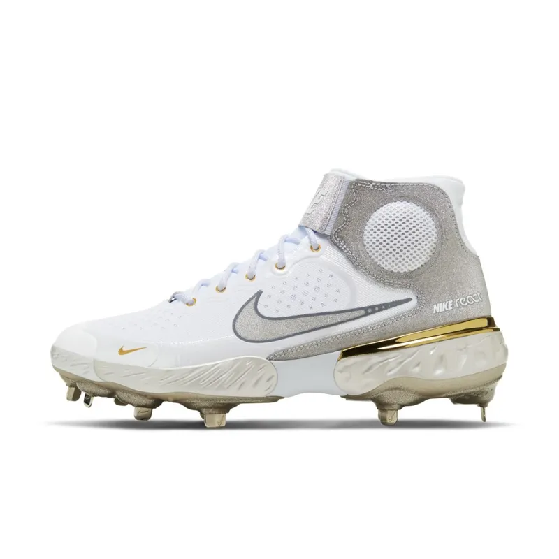 Nike  Alpha Huarache Elite 3 Mid White Smoke Grey White/Smoke Grey/Metallic Gold (CV3550-102)