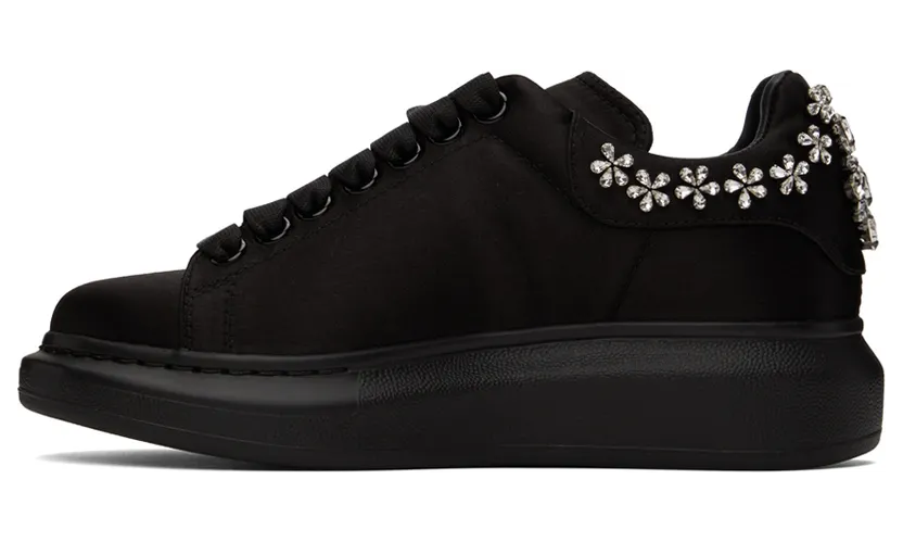 Alexander McQueen Black Silk Oversized Sneakers (701166W4SBA) (3)