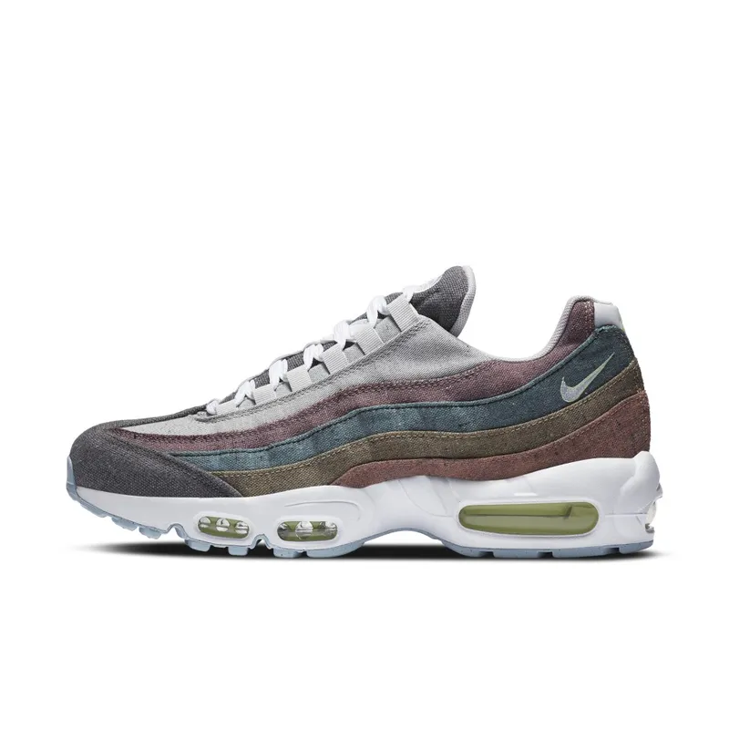 Nike Air Max 95 Recycled Canvas Vast Grey/Barely Volt-Bright Crimson-White (CK6478-001)