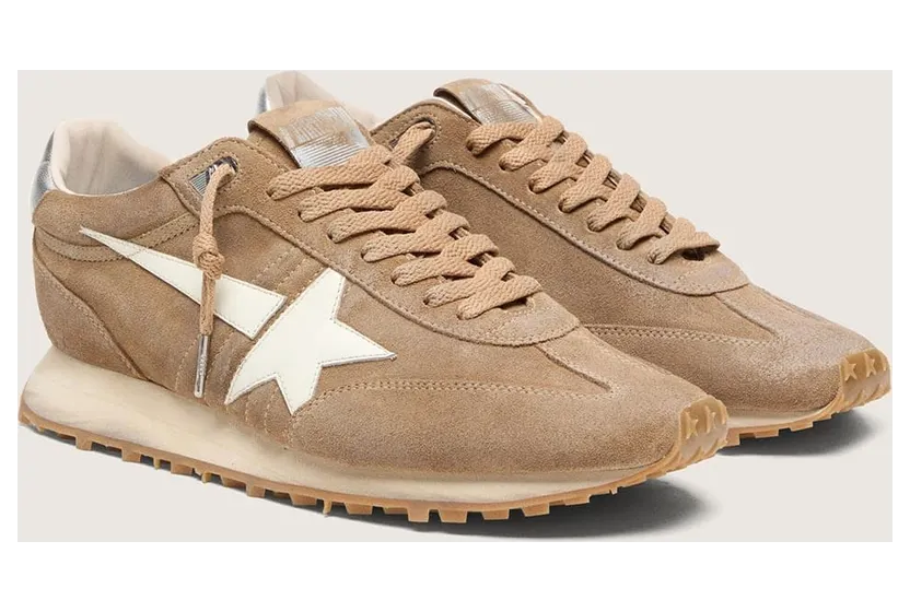 Golden Goose Men’S Marathon In Tobacco Suede With White Star (GMF01071.F008445.55777) (2)