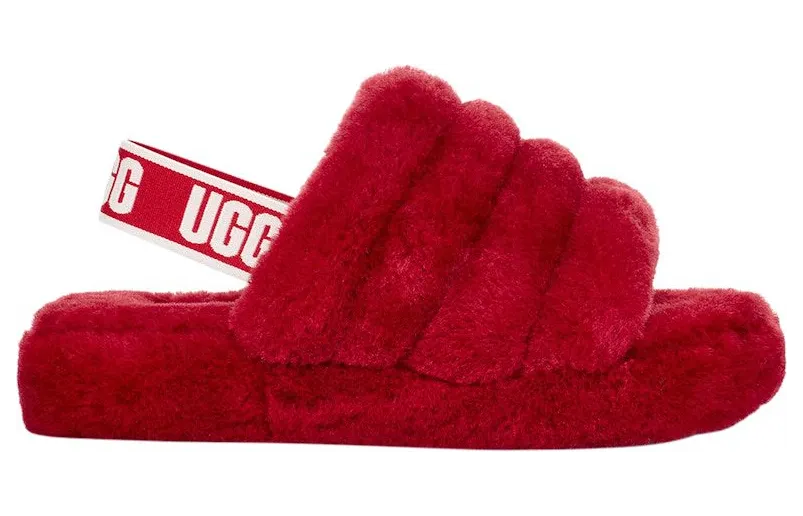 UGG Fluff Yeah Slide Samba Red (1098494K-SBR)