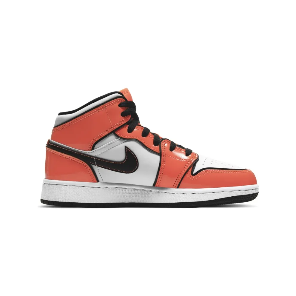 Jordan 1 Mid Turf Orange (GS) Turf Orange/Black/White (BQ6931-802)