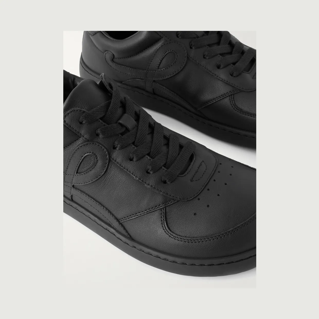 Loewe Jambo Logo-Appliquéd Leather Sneakers Black (M816282XBN) (5)