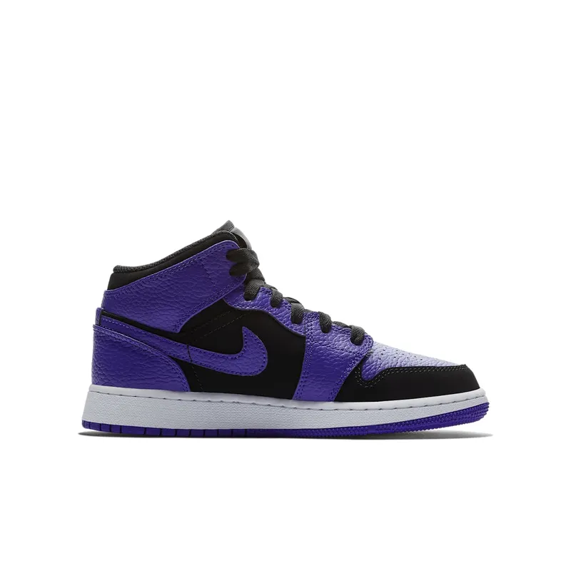 Jordan 1 Mid Black Dark Concord (GS) Black/Dark Concord-White (554725-051)
