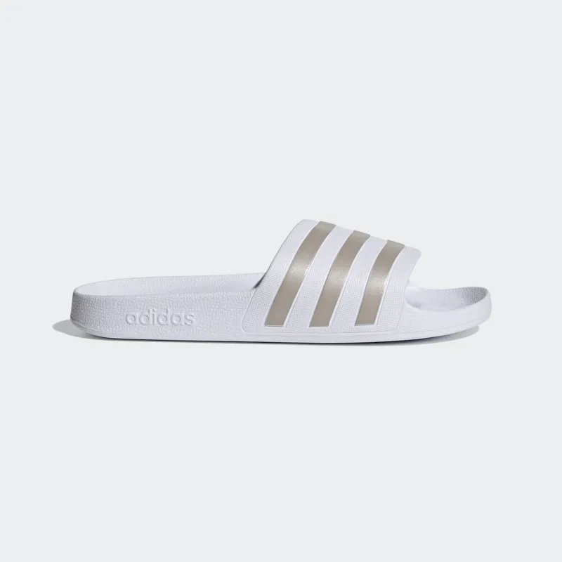 Adidas Adilette Aqua Slides Cloud White / Platinum Metallic / Cloud White (EF1730)