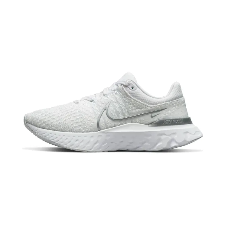 Nike React Infinity Run Flyknit 3 White Metallic Silver (DD3024-101)