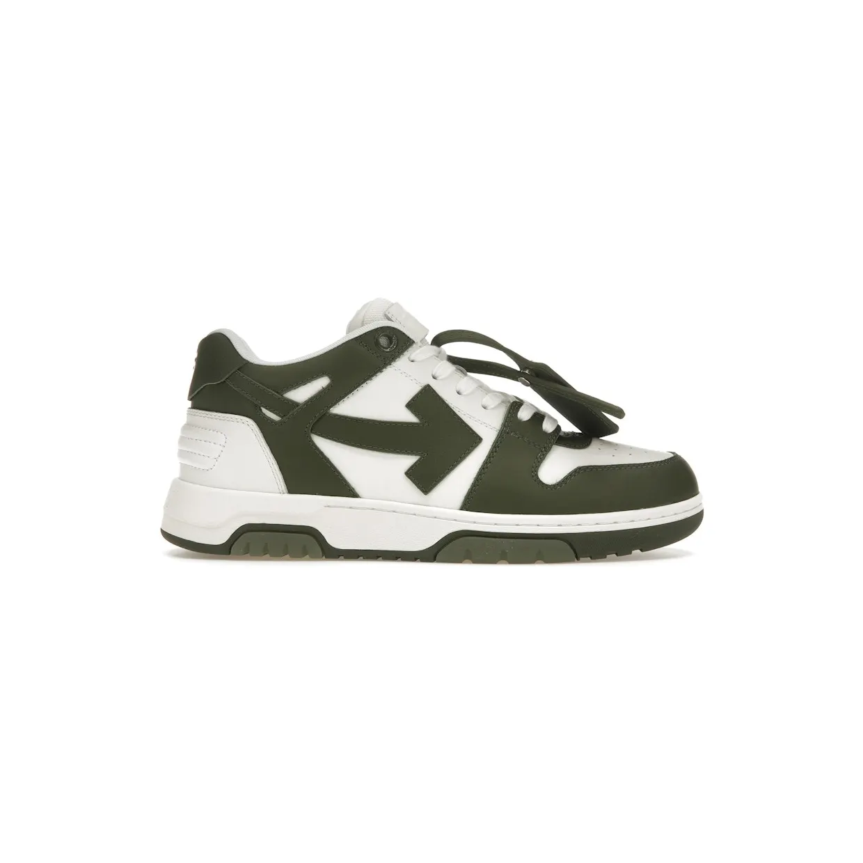 OFF-WHITE Out Of Office OOO Low Tops White Khaki (OMIA189S23LEA0015901)