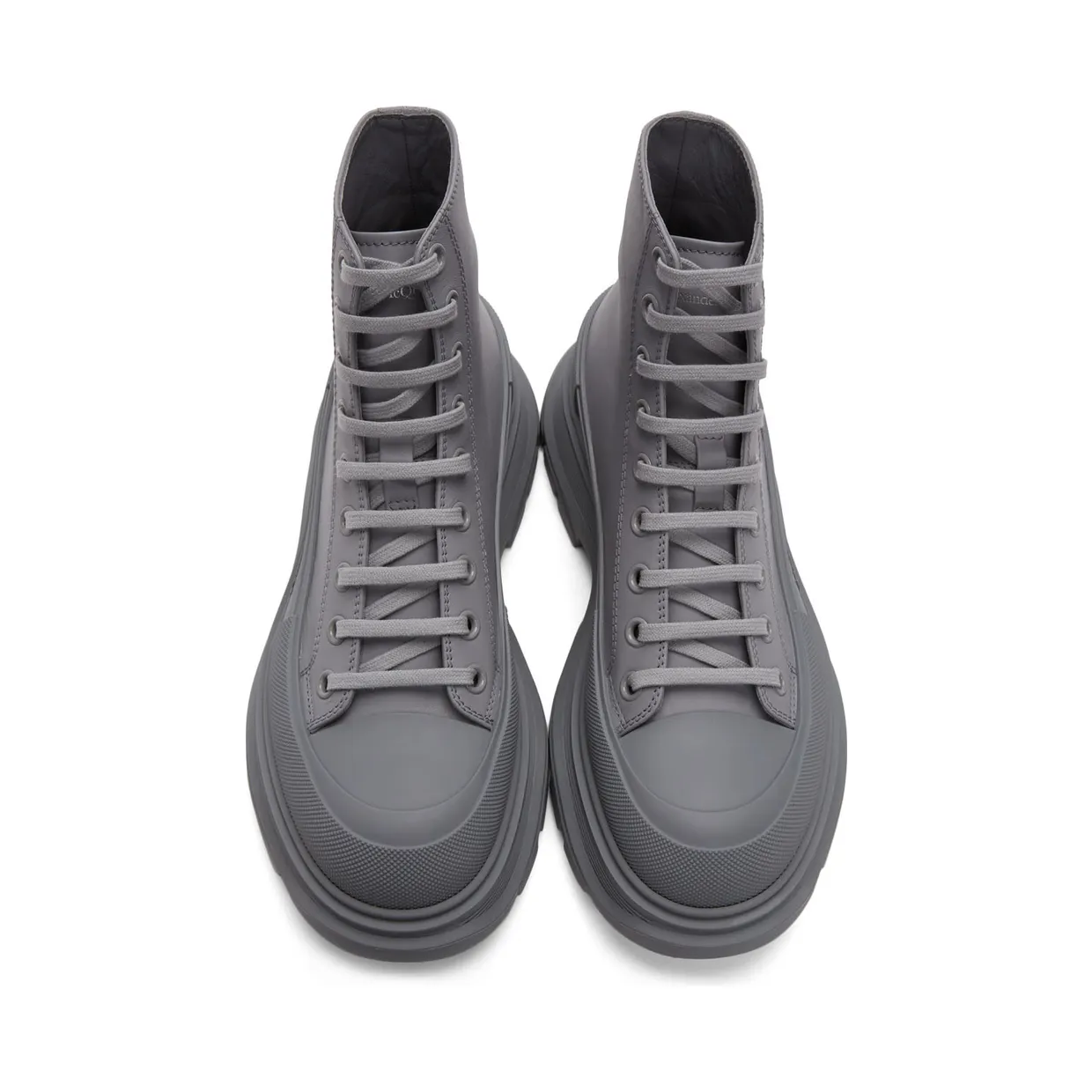 Alexander McQueen Grey Tread Slick High Sneakers (627206WIB81) (5)