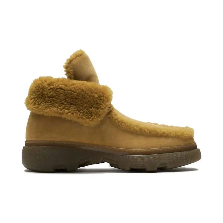Burberry Shearling Embellished Suede Creeper Boot Yellow (8077234)