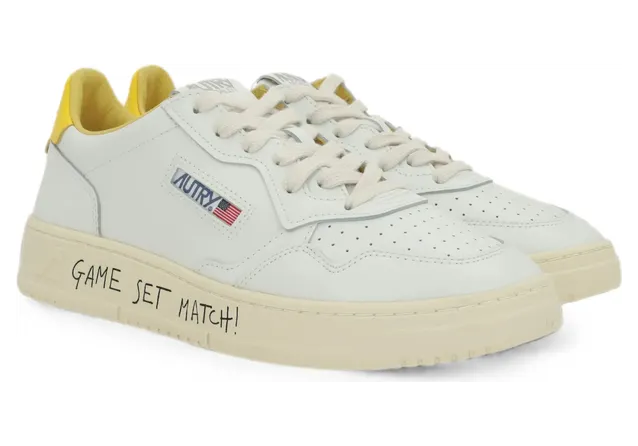 Autry Medalist Perforated Leather “White/Yellow” (AULM ML07) (4)