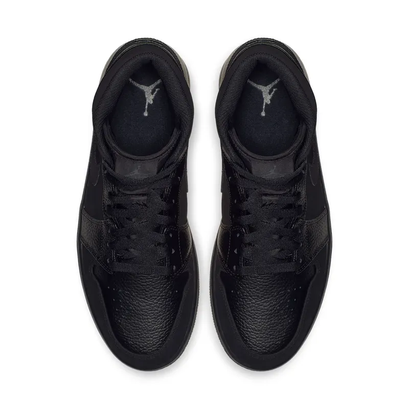 Jordan 1 Mid Black Dark Smoke Grey Black/Dark Smoke Grey-Black (554724-064)