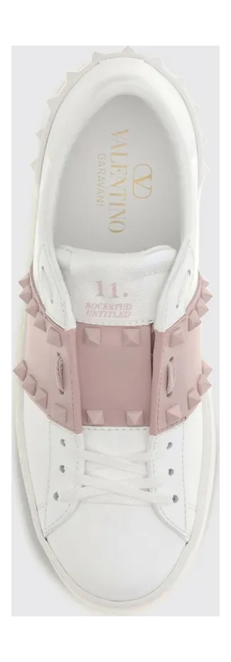 Valentino garavani Rockstud Untitled Sneakers in Smooth Leather with Studs White 1 (S0A01LTU834) (3)