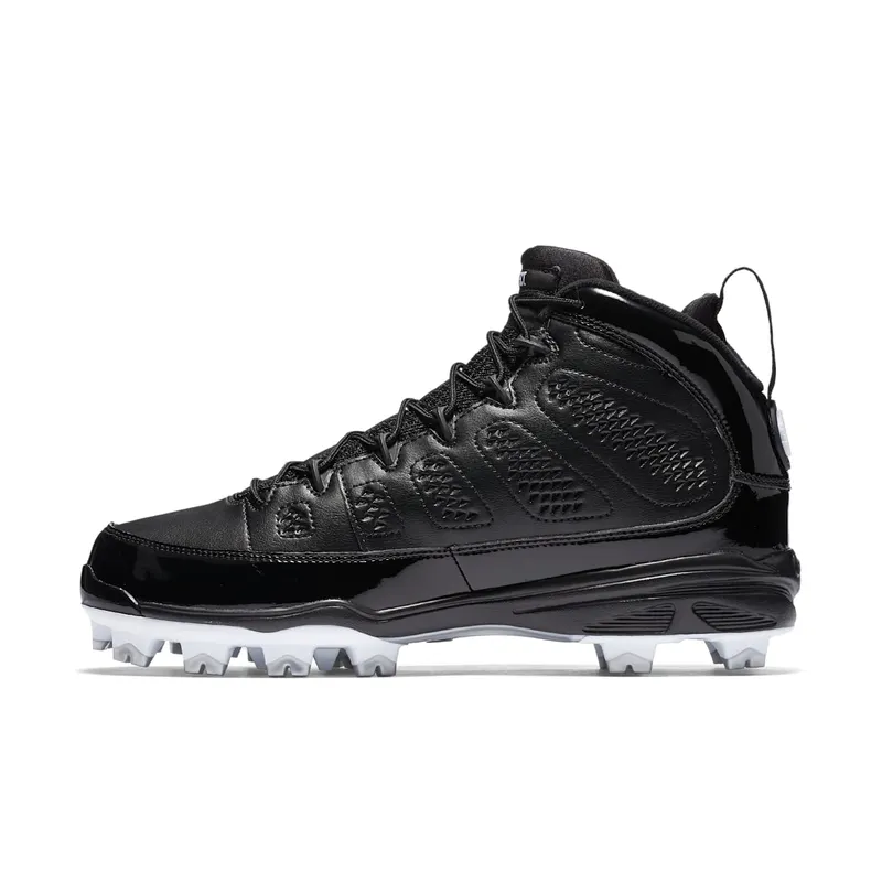 Jordan 9 Retro MCS Cleat RE2PECT Black Black/White-Metallic Silver-White (AA1264-011)