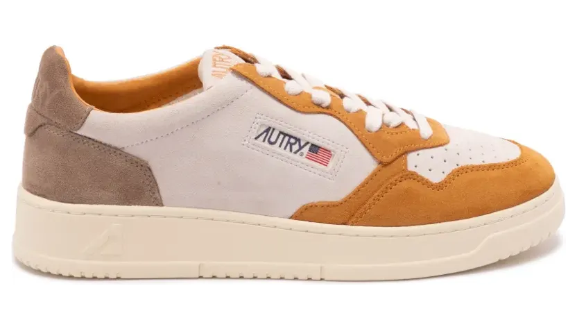 AUTRY_M Medalist Low Tricolor in white and brown suede_Multicolor_46 AULM-TS24