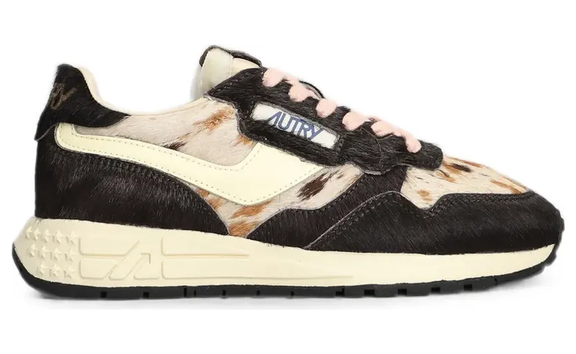 Autry Reelwind Low animal-print calf-hair sneakers – Bruin (WWLWOG01)