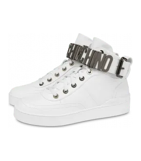 Moschino High Sneakers Aus Kalbsleder Lettering Logo (POLMB15503G0DGA010B)