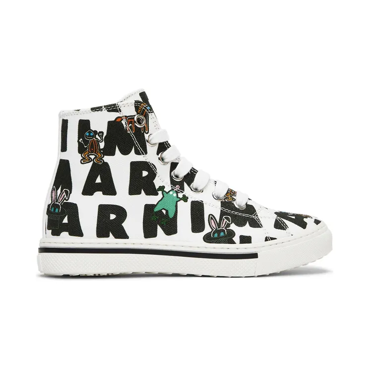 Marni Kids White Graphic High Sneakers (70401)