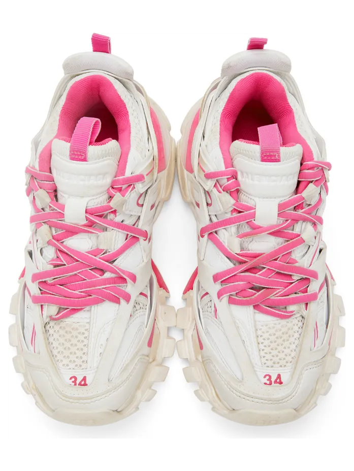 Balenciaga Pink & White Track Sneakers (542436 W1GC3) (5)