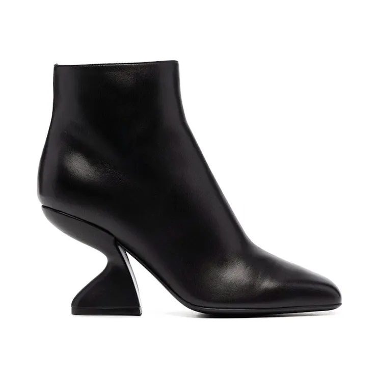 Ferragamo F-Heel Sculpted Ankle Boots Black (01D211751122)