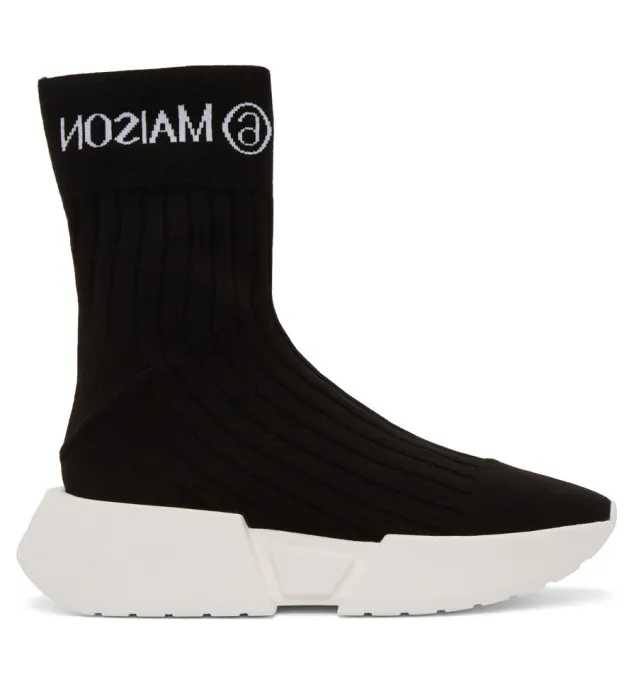 MM6 Maison Margiela Black Logo Sock Sneakers (S59WS0152 P3120)