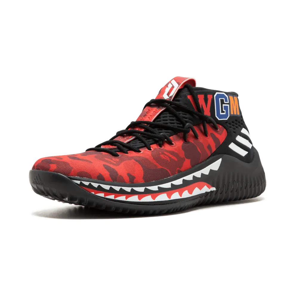 Adidas DAME4 Bape “Red Shark ABC Camo” (AP9976)