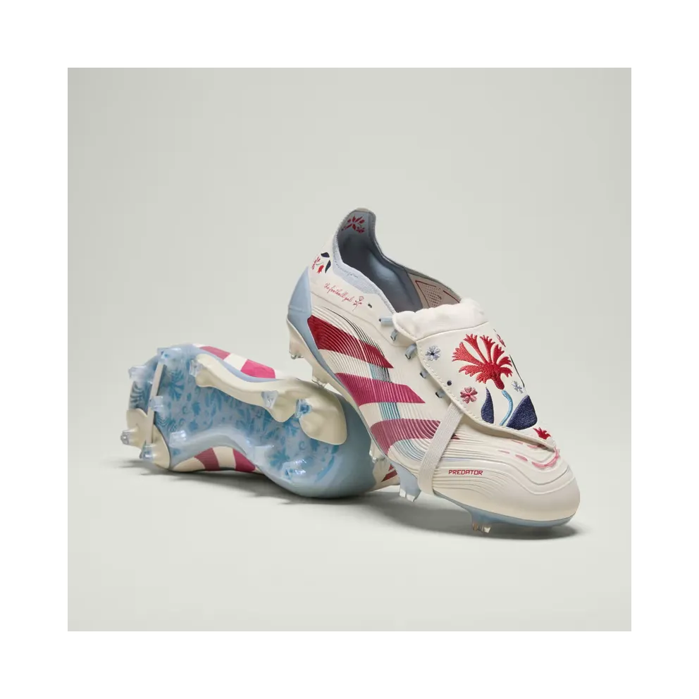 adidas Predator Elite Tfg Fold-over Tongue Firm Ground Boots “Off White / Easy Pink / Pure Ruby” (JQ4228)
