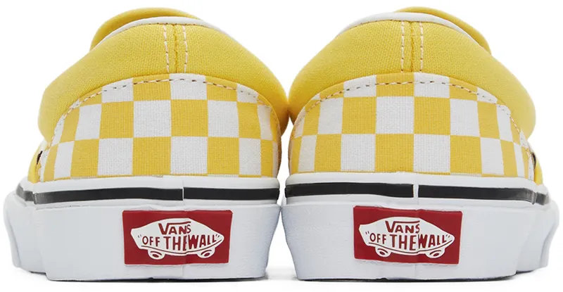 Vans Kids Yellow & White Checkerboard Classic Slip-On Little Kids (VN0A7Q5GABP1)