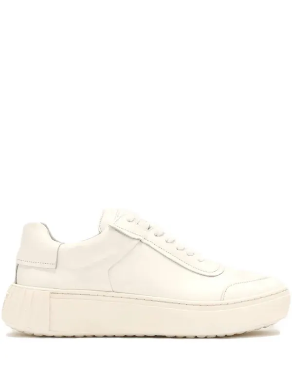 Primury Frank leren sneakers with plateauzool – White (UF5001319)