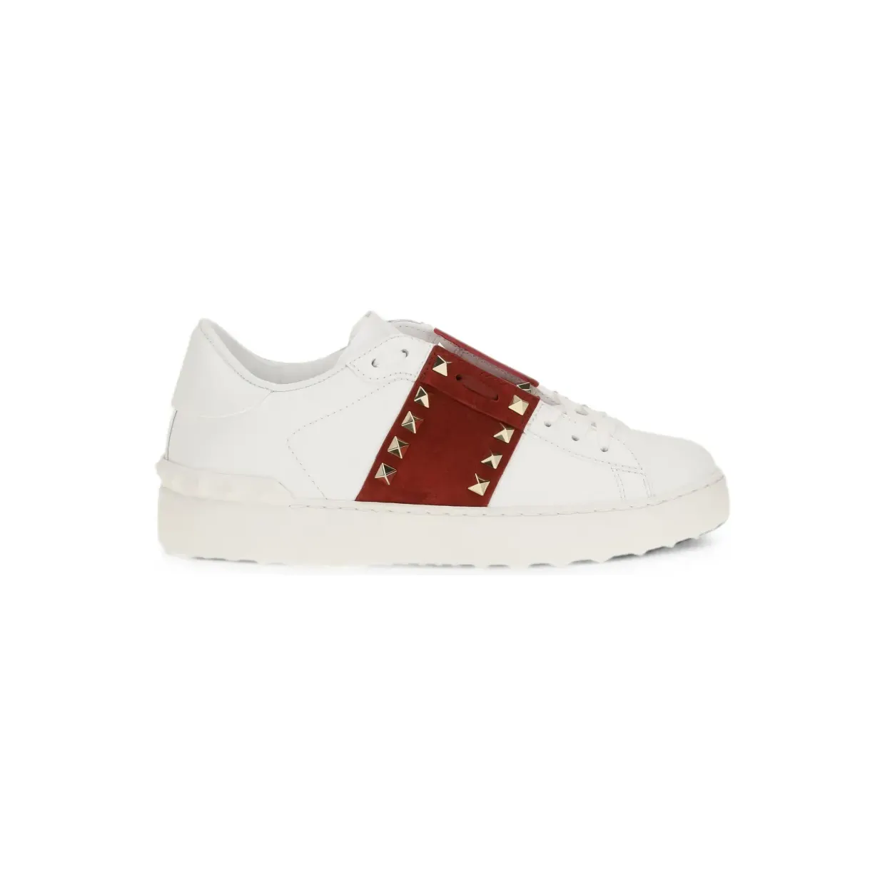 Valentino Garavani Rockstud Untitled aus Kalbsleder mit Wildlederband “White” (WS0A01ZBV)
