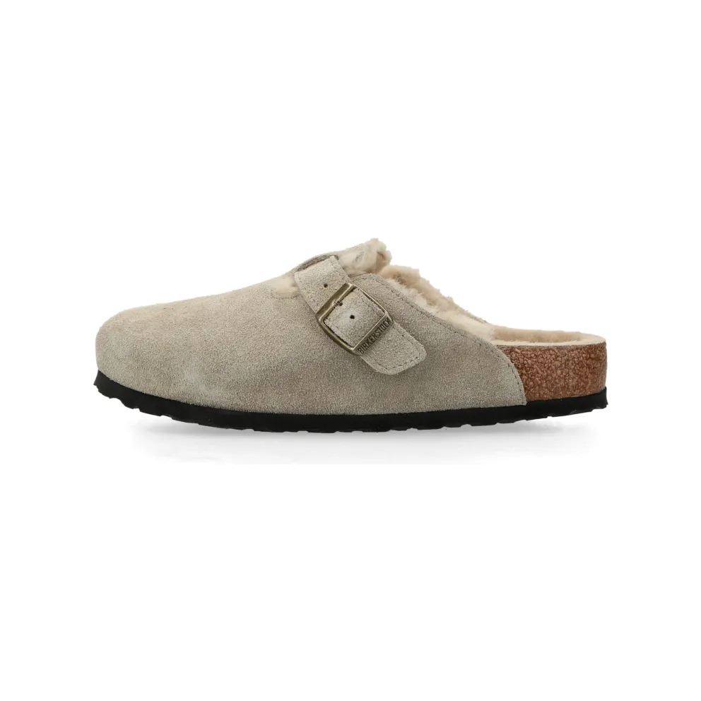 Birkenstock Boston Shearling Suede Leather/Fur “Taupe” – 1028289