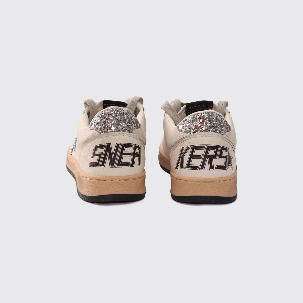 Golden goose Boy’s Ball Star Sneakers in Leather and Glitter Fabric White (GYF00439F00482680185) (2)