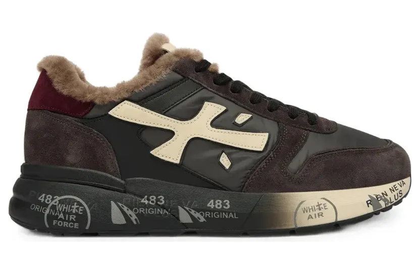 Premiata Mick shearling-lined sneakers – Bruin (MICKVAR7719M)