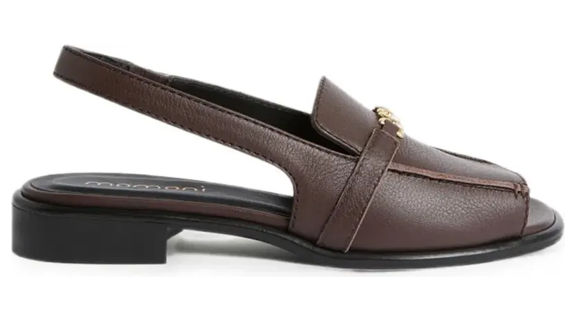 MOMONÌ Momonì Miguel platte leren slingback sandalen “Brown” (265MMOSS002265MO57)