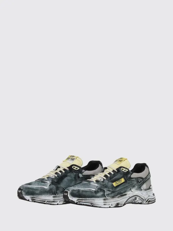 Autry Hyperway Two-Tone Suede with a Worn-Out Effect Black (HVLMJB05)