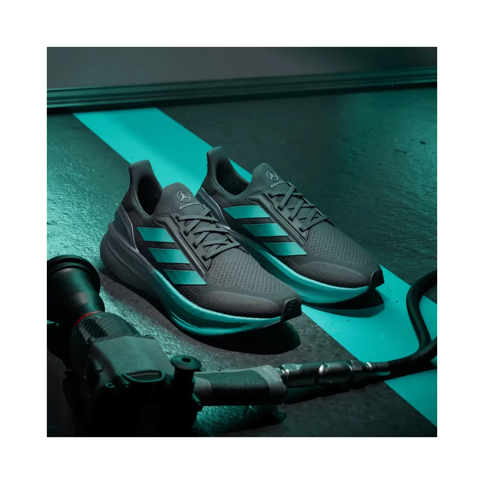 Adidas Mercedes – AMG Petronas Formula One Team Ultraboost 5X Sports Shoes Core Black / Semi Mint Rush / Iron Metallic (JR9386)
