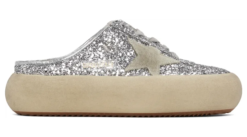 Golden Goose Silver Space-Star Sabot Sneakers (GWF00322.F002999.70136)