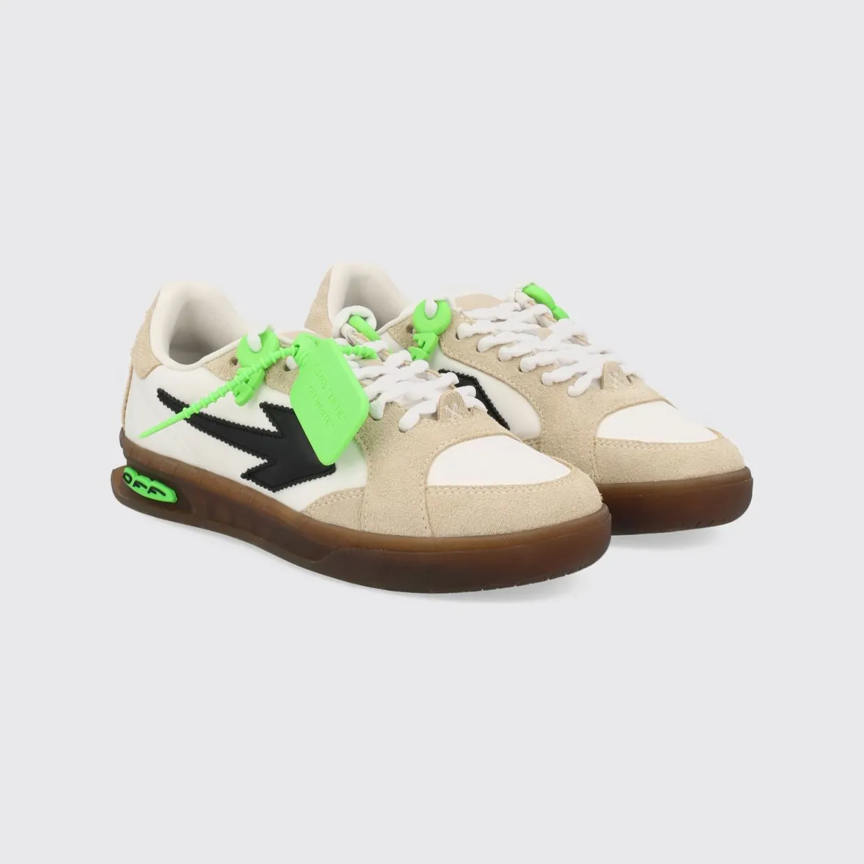 Off-White End of Play Low-Top Sneakers in Leather and Nylon with Iconic Tag White (W28NS6F0026865)
