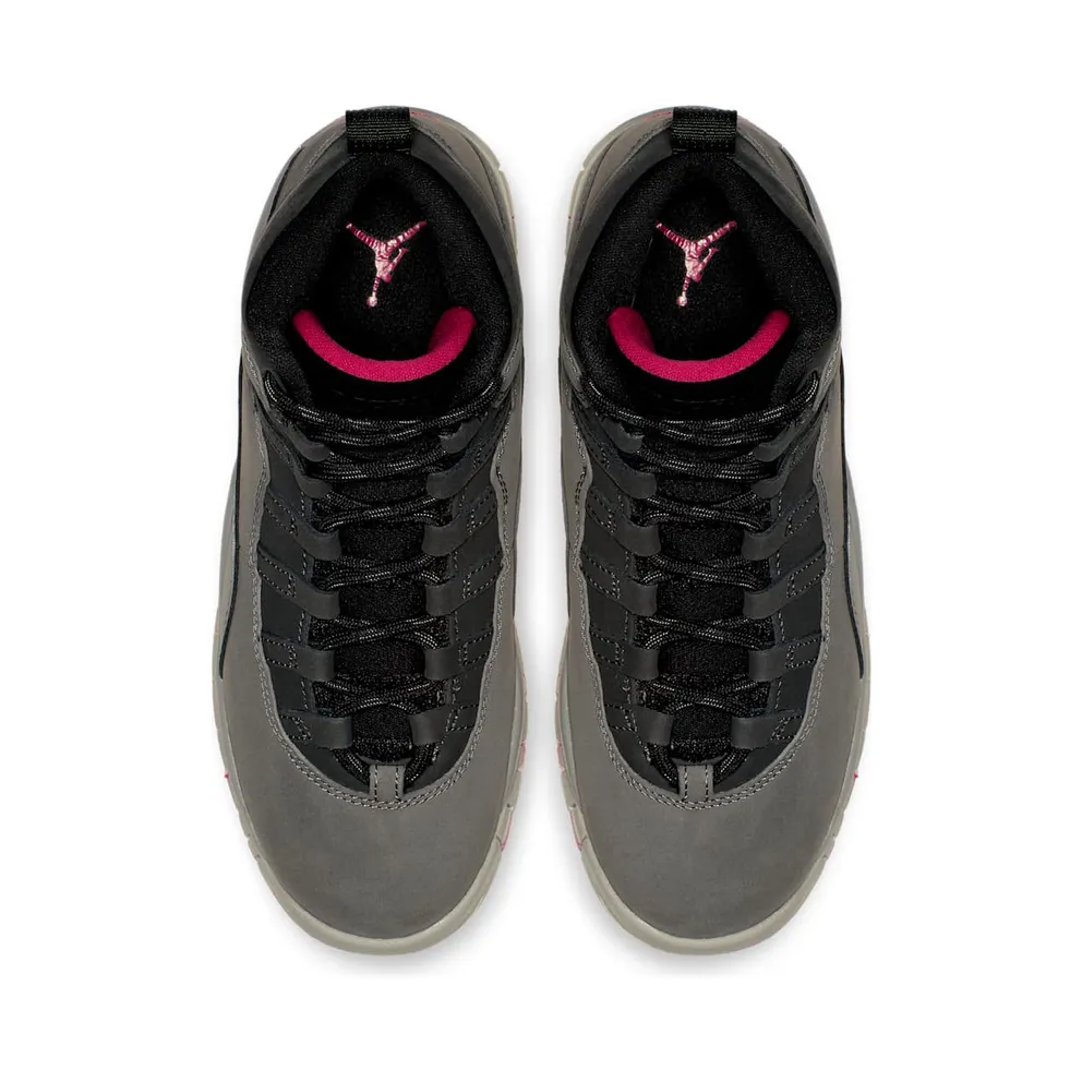 Jordan 10 Retro Rush Pink (GS) Dark Smoke Grey/Rush Pink-Black-Iron Grey (487211-006)