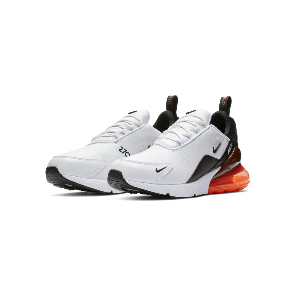 Nike Air Max 270 Leather White Black Hyper Crimson White/Black-Hyper Crimson-Metallic Dark Grey (BQ6171-100)