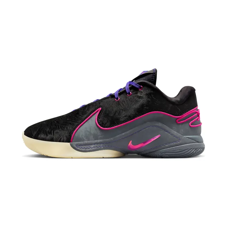 Nike LeBron 22 Blacklight “Black / Dark Grey / Field Purple / Laser Fuchsia” (FZ1094-001)