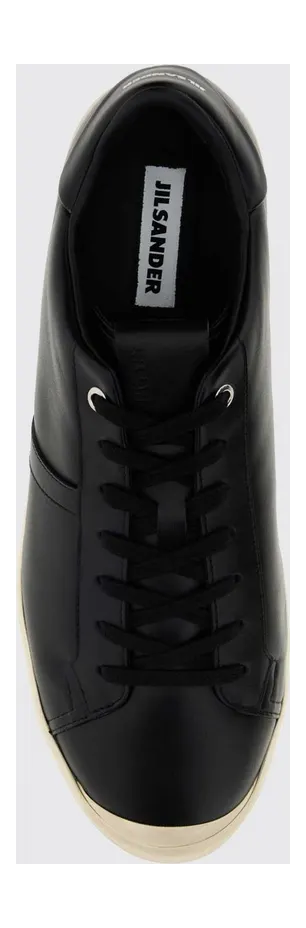 Jil sander Low-Top Smooth Calfskin Sneakers with Rubber Sole Black (J33WS0055P7823001) (2)