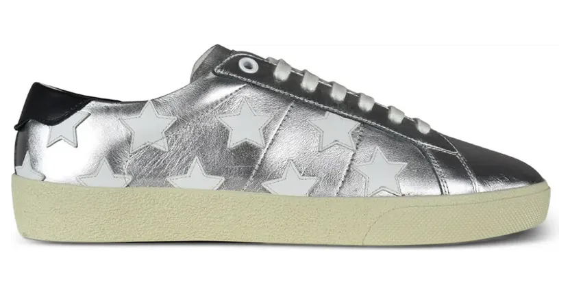 Saint Laurent Court Classic Sneakers mit Stern-Patch – Silber (58013608C208283)