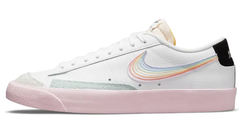 Nike Blazer Low 77 Be True (2021) – “White / Multi-color / Laser Fuchsia” (DD3034-100)