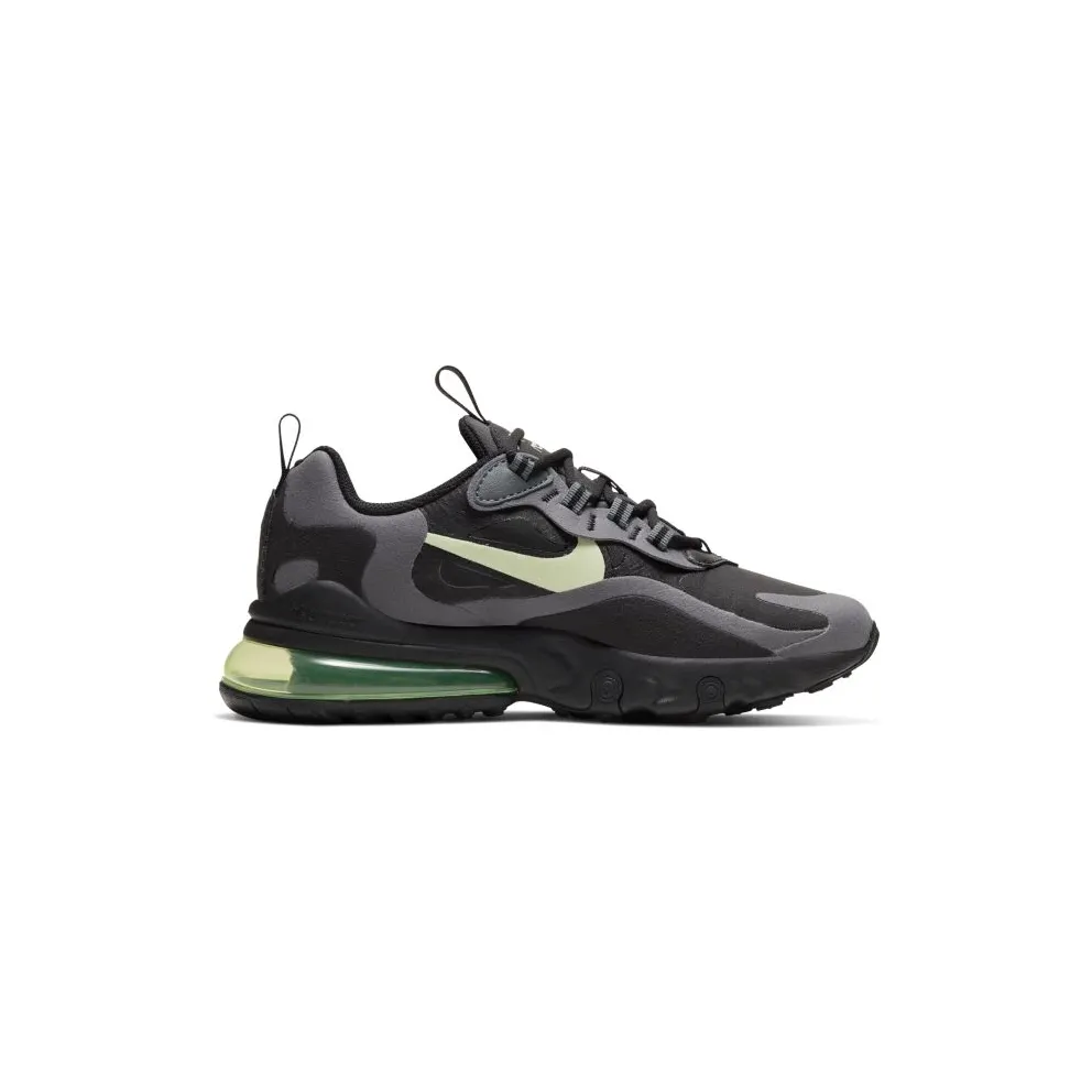 Nike Air Max 270 React Black Barely Volt (GS) Black/Black/Dark Grey (BQ0103-008)