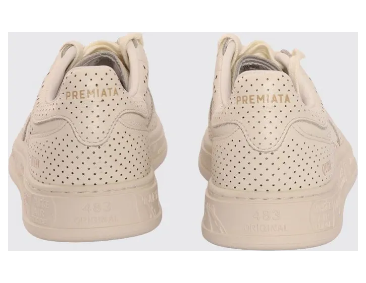 Premiata Perforated Leather Quinn Sneakers White (QUINN8251) (2)