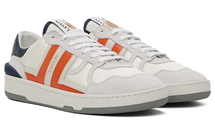 Lanvin Gray & Orange Clay Sneakers (FM-SKDK00-MESU-H22) (4)