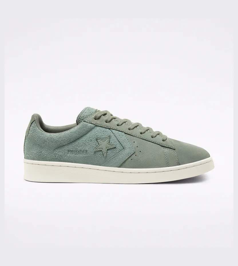 Converse Pro Leather Low ‘Earth Tone Suede – Lily Pad’ Lily Pad/Pale Putty/Black (167889C)