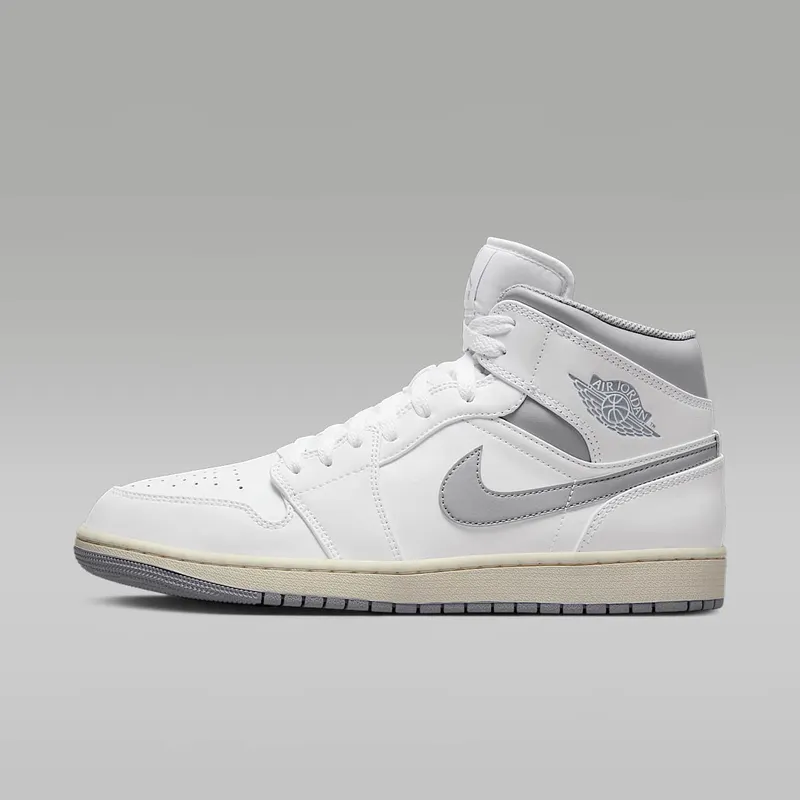 Air Jordan 1 Mid GS Neutral Grey “White / Stealth” (554724-135)