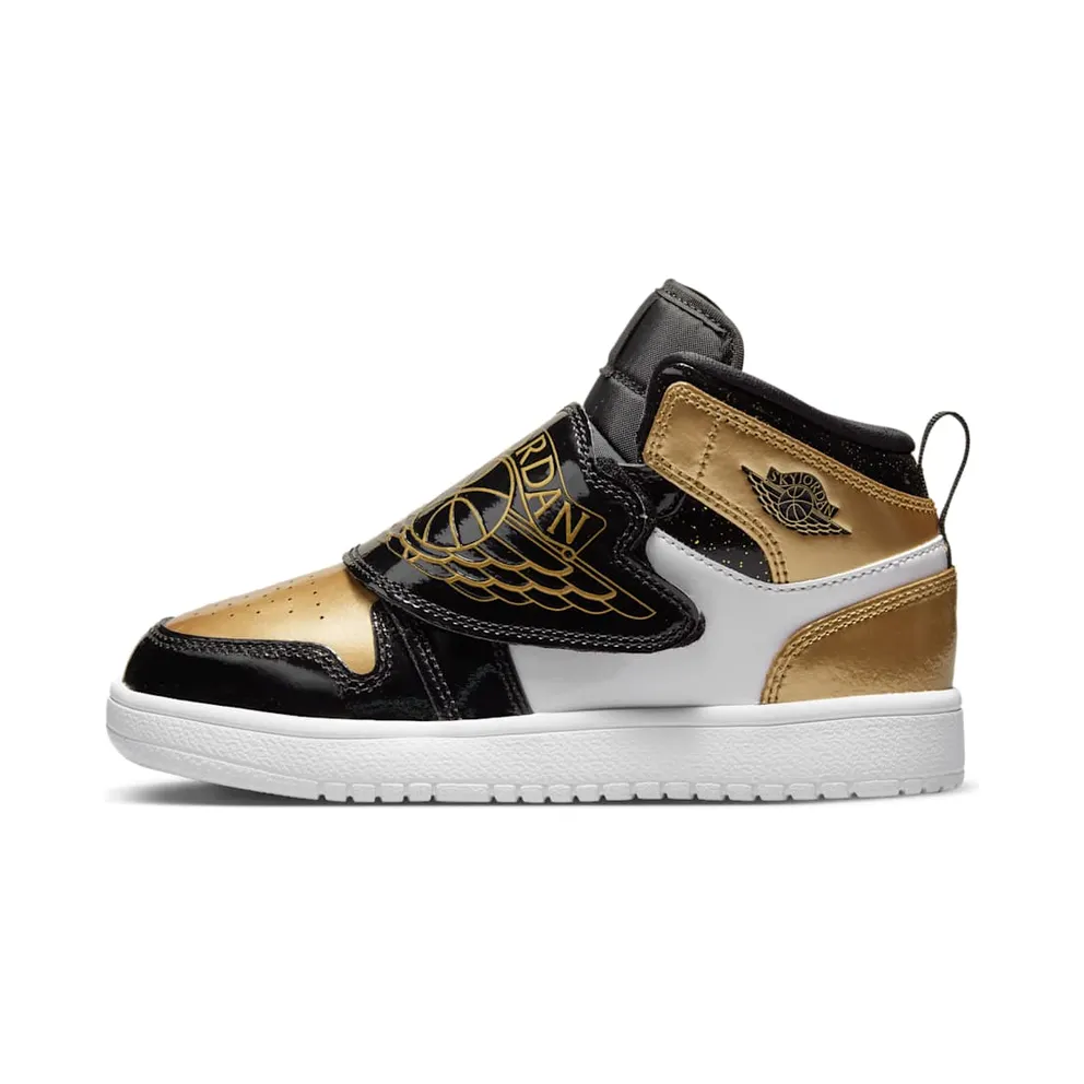 Sky Jordan 1 Mid Black Metallic Gold White (DV6069-071)